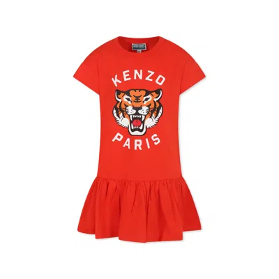 KENZO RED T-SHIRT FOR KIDS WITH LUCKY TIGER