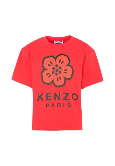 Kenzo Red T-shirt For Kids With Poppy