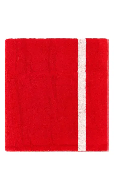 Kenzo Red Terry Fabric Beach Towel In Mediumred