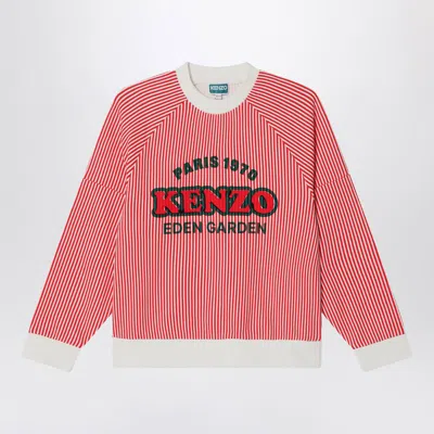 Kenzo Kids' Red/white Striped Sweatshirt In Cotton