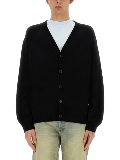 Kenzo Regular Fit Cardigan With Embroidered Tiger Academy In Black
