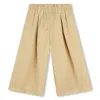 Kenzo Cotton Blend Loose Trousers In Beige