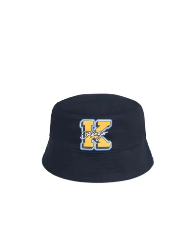 Kenzo Reversible Cotton Bucket Hat In Black