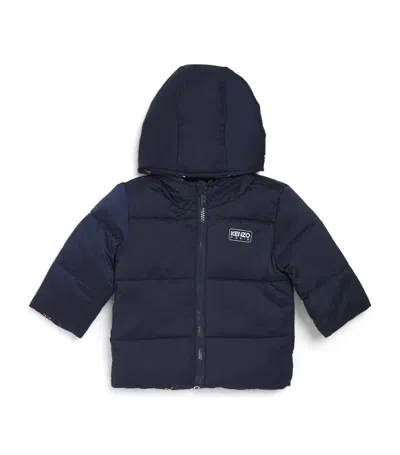 Kenzo Reversible Logo Puffer Jacket (9-18 Months) In Navy