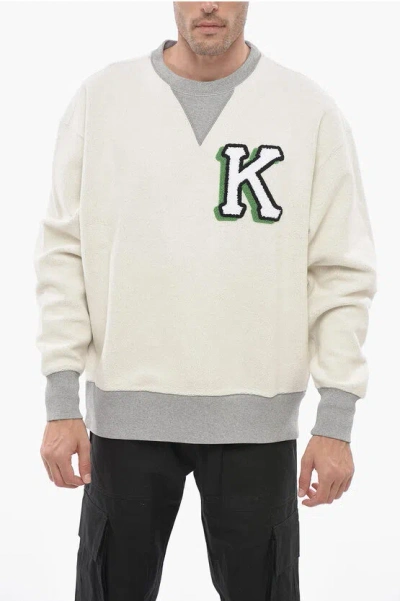 Kenzo Reversible Varsity Sweatshirt With Logo Patch In White