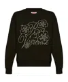 Kenzo Womens Black Constellation Metallic Brand-embroidered Cotton-jersey Sweatshirt In Black
