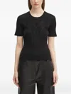 Kenzo Ribbed-knit Diamond-pattern Top In Black