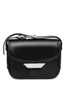 Kenzo Ribbon Flap Leather Shoulder Bag In Black