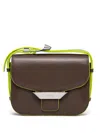 Kenzo Ribbon Leather Flap Bag In Brown