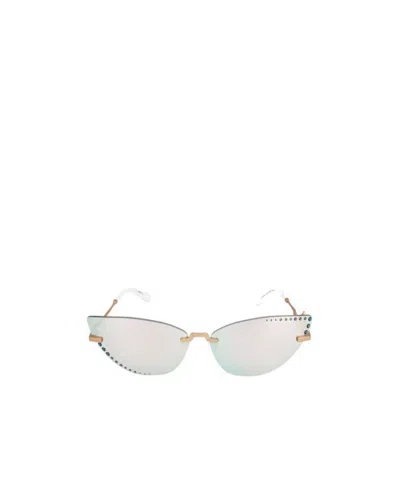 Kenzo Rimless Logo Sunglasses In White