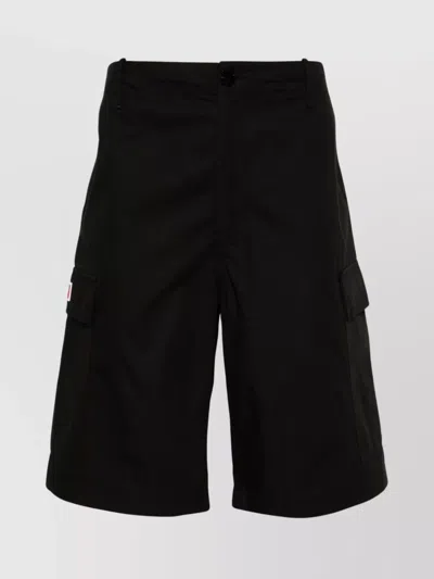 Kenzo Ripstop Texture Cargo Shorts In Black