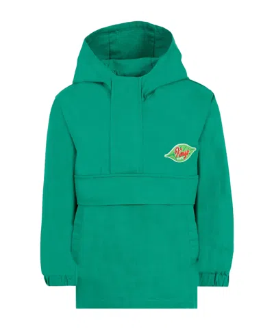 Kenzo Kids' Ripstop-texture Hoodie In Green