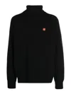 Kenzo Boke Flower Long-sleeved Turtleneck In Black