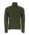 Kenzo High Turtleneck Embroidered Jumper In Green