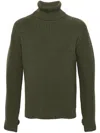 Kenzo High Turtleneck Embroidered Jumper In Grün