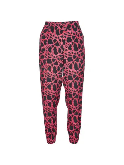 Pre-owned Kenzo Rope-print Trousers In Black