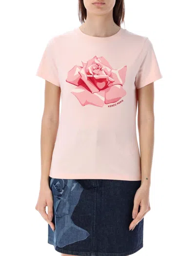 Kenzo Rose Classic T-shirt In Faded Pink