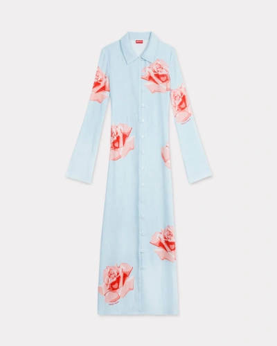 Kenzo Rose' Elevated Woven Cardigan Light Blue In Bleu Clair