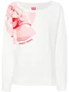 Kenzo Rose-print Cotton Sweatshirt In White