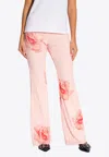 Kenzo Rose Print Flared Pants In Pink
