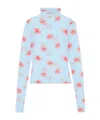 Kenzo Rose Print Long-sleeved Blouse In Multicolor