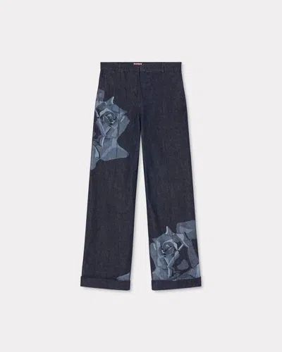 Kenzo Rose Straight-leg Jeans In Teal