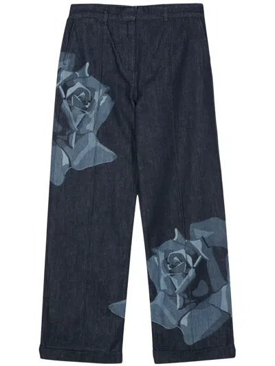 KENZO ROSE STRAIGHT-LEG JEANS