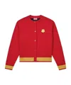 Kenzo Round-collar And Long-sleeved Cardigan In Red