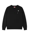 Kenzo Round-collar Long-sleeve Hoodie In Black
