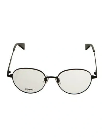 Pre-owned Kenzo Round Eyeglasses In Black