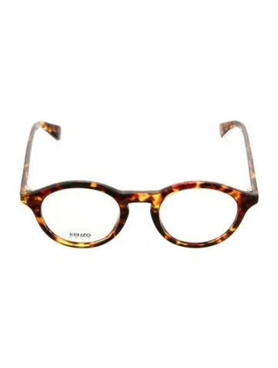 Pre-owned Kenzo Round Eyeglasses In Brown