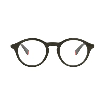 Pre-owned Kenzo Round-frame Acetate Optical Frames 'green/transparent' | Men's Size Onesize