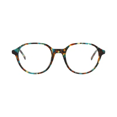 Pre-owned Kenzo Round-frame Acetate Optical Frames 'havana/transparent' | Brown | Men's Size Onesize