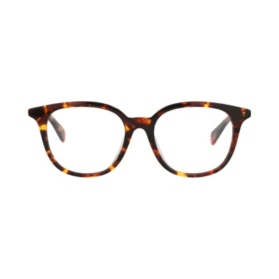 Pre-owned Kenzo Round-frame Acetate Optical Frames 'havana/transparent' | Brown | Men's Size Onesize