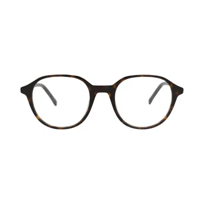 Pre-owned Kenzo Round-frame Acetate Optical Frames 'havana/transparent' | Brown | Men's Size Onesize