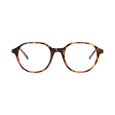 Pre-owned Kenzo Round-frame Acetate Optical Frames 'havana/transparent' | Brown | Men's Size Onesize