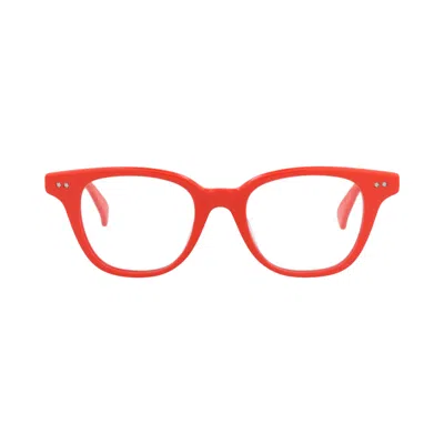 Pre-owned Kenzo Round-frame Acetate Optical Frames 'red/transparent' | Men's Size Onesize