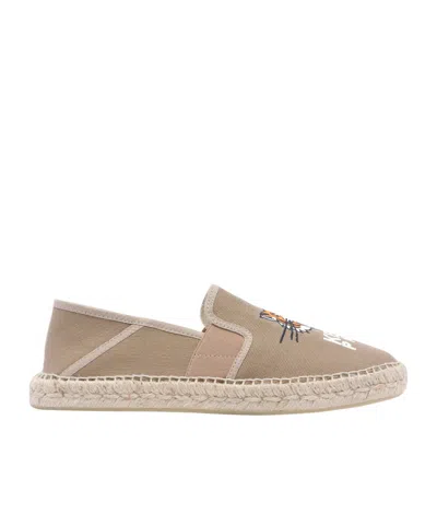 Kenzo Round-head Flat Shoes In Nude