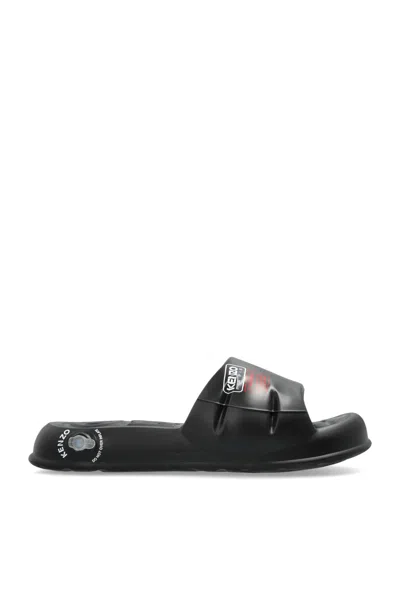 Kenzo Round Head Slippers In Black