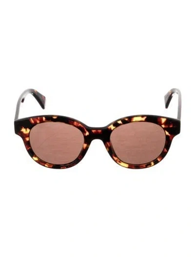 Pre-owned Kenzo Round Mirrored Sunglasses In Black