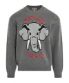 Kenzo Elephant Knit Sweater In Gray