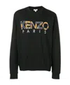 Kenzo Logo Cotton Pullover In Black