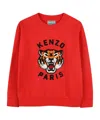 Kenzo Tiger Head-embroidered Sweatshirt In Red