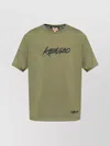 Kenzo Round Neck T-shirt With Short Sleeves And Straight Hem In Green