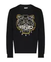 Kenzo Round-necked Logo Sweater In Black