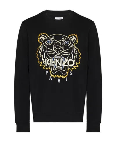 Kenzo Round-necked Logo Sweater In Black