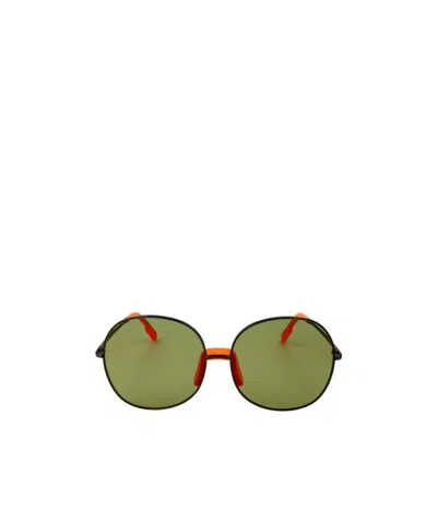 Kenzo Round Sunglasses In Green