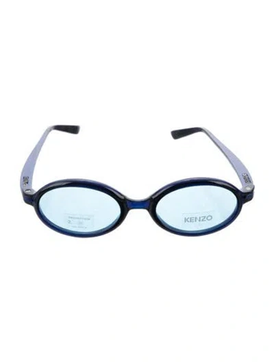 Pre-owned Kenzo Round Tinted Sunglasses In Blue