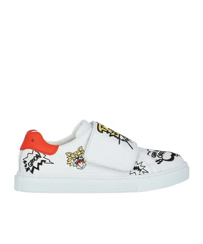 Kenzo Round Toe Casual Shoes In White
