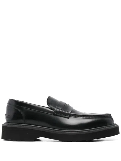 Kenzo Round Toe Loafers In Black